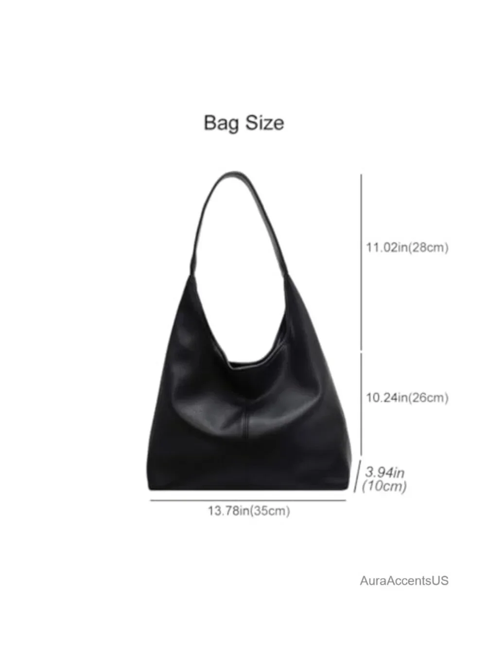 Women's Large Hobo Bag Vegan Leather Slouchy Tote Shoulder Purse Work Travel